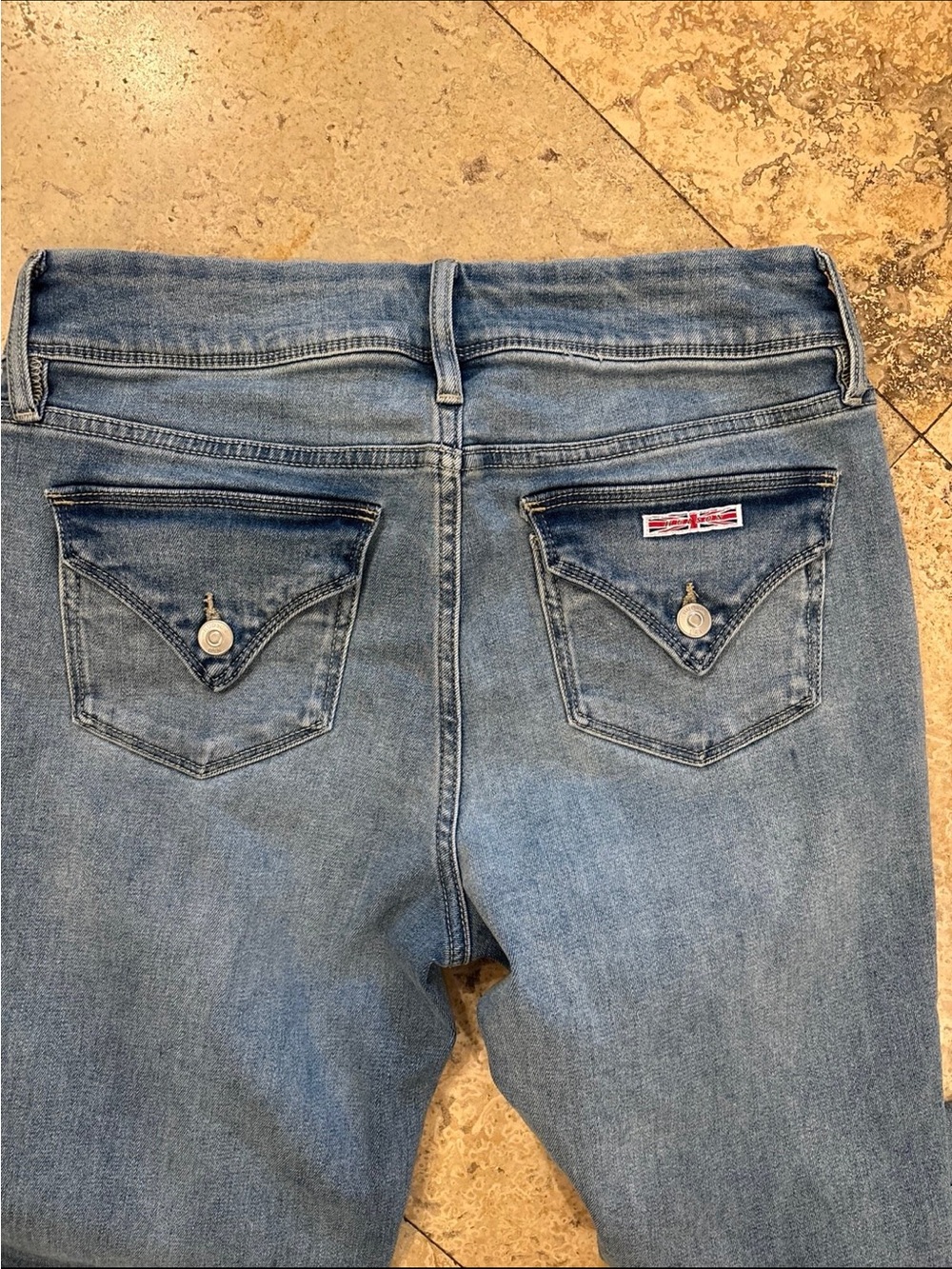 Women’s Hudson Light Blue Denim Jeans with Flag Detail